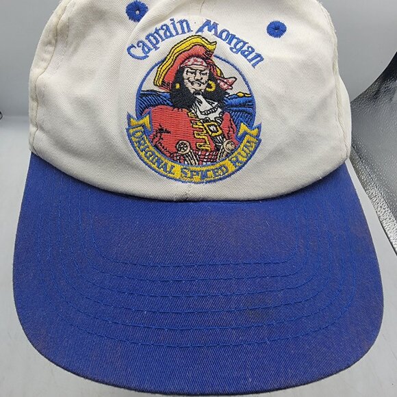 Captain Morgan Original Spiced Rum Snapback Hat Adults White Blue Casual - Picture 9 of 9